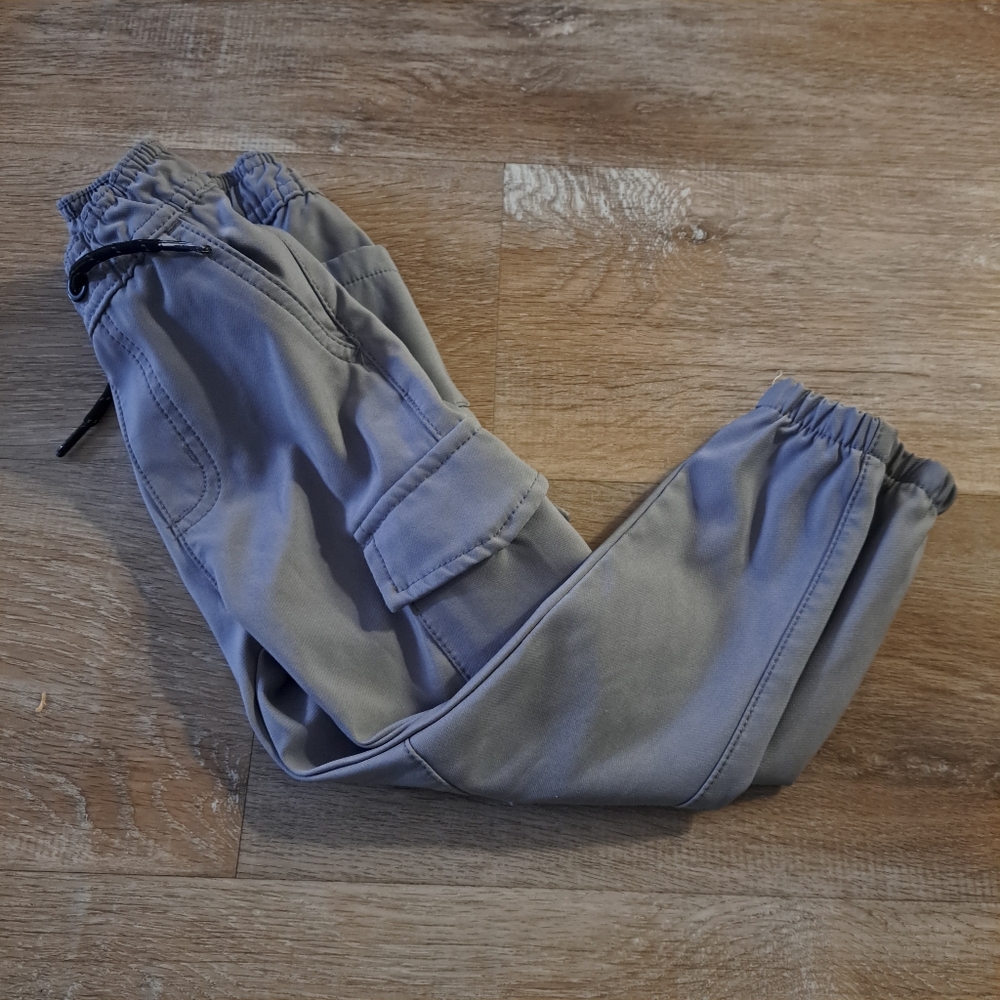 Public Supply Co. Kid's Gray Cargo Pants Drawstring Elastic Waist Ankles Size 3T